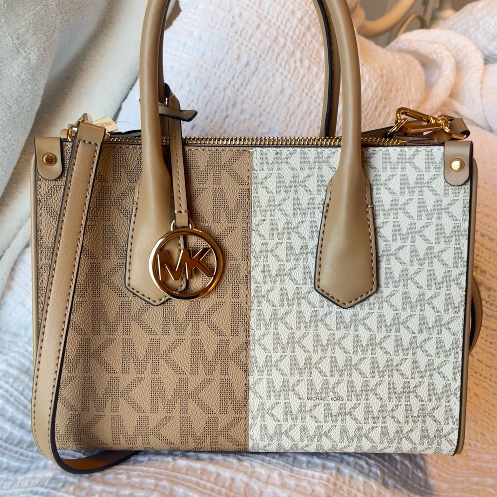 Michael Kors Tan and Cream Satchel